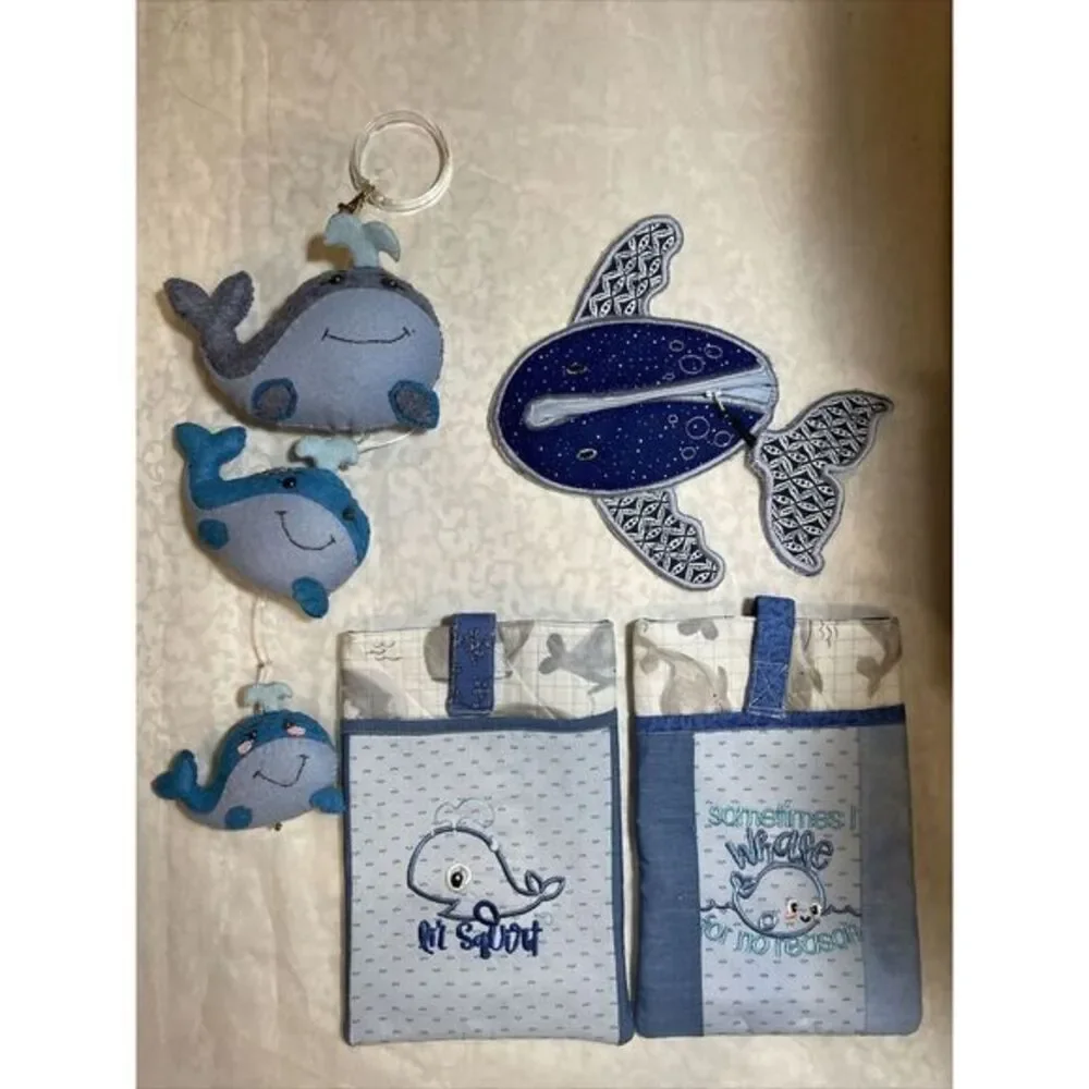 Handmade Whale Ocean themed Baby room decor Pouch Bag‎